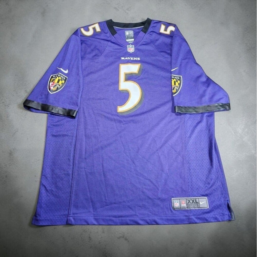 Nike NFL On Field Baltimore Ravens Joe Flacco #5 Jersey XXL Purple Football Team